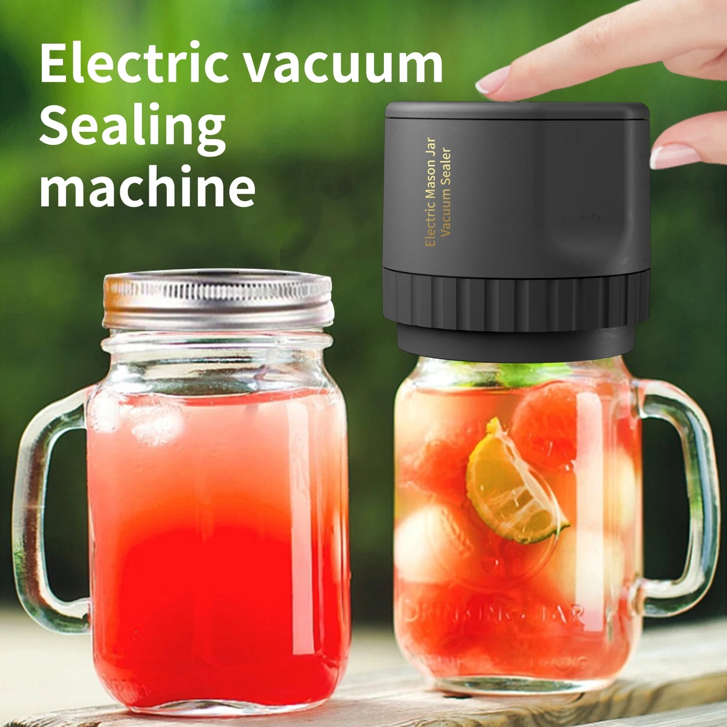 Cravele™ Electric Mason Jar Vacuum Sealer Kit - Seals Wide & Regular Mouth Jars for Food Storage