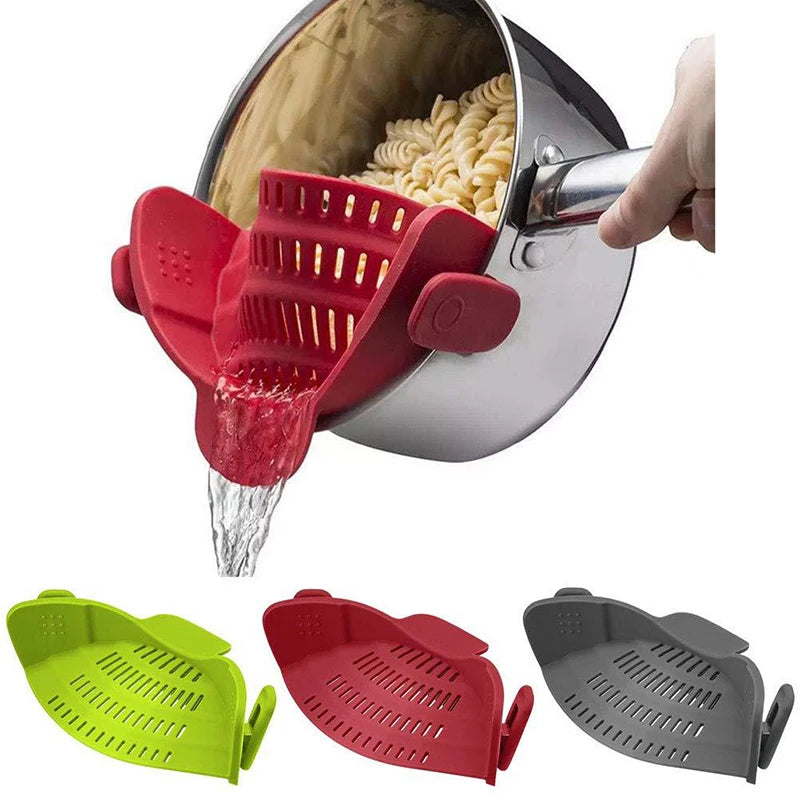 Cravele™ Silicone Clip-On Strainer for Pots and Pans – Perfect for Pasta, Meat, Vegetables, and Fruits